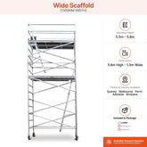 5.5m - 5.8m Wide Aluminium Mobile Scaffold Base Tower